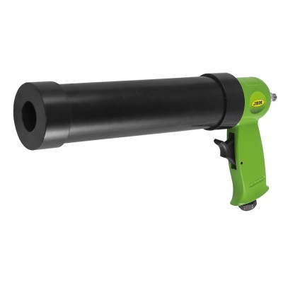Pistola extrusora para selante verde e preta com marca JBM