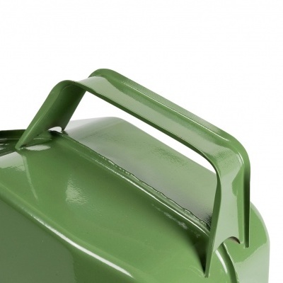 Pega de contentor metálico verde com acabamento brilhante