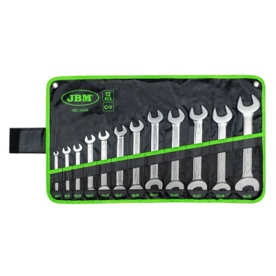 Conjunto de 12 chaves fixas em carteira preta