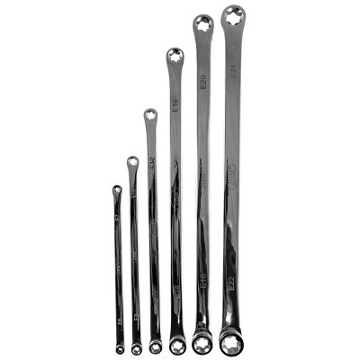 Conjunto de chaves estrela cromadas com tamanhos gravados