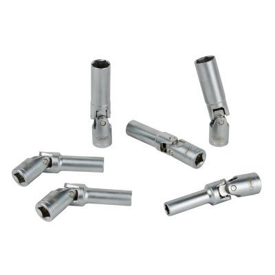 Extensões de soquete articuladas de metal prateado