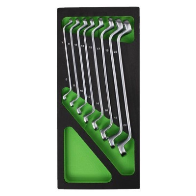 Conjunto de chaves de boca em suporte preto e verde