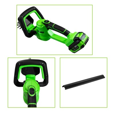 Aparador de bordas verde e preto com acessório preto