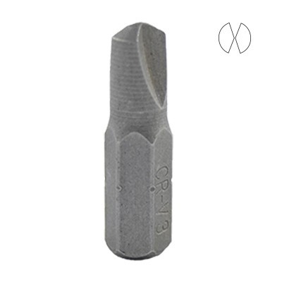 Bit de aparafusar em metal cinzento com ponta chata e inscrição CP-13