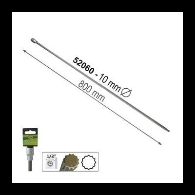 Haste metálica de 80 cm com diâmetro de 10 mm em fundo branco