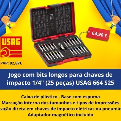 Jogo de bits longos para chaves de impacto 1/4