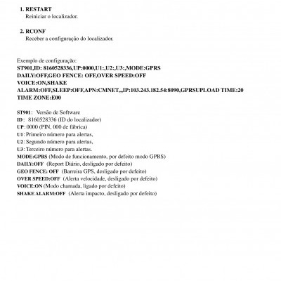 Página de manual de utilizador com texto técnico em português sobre funções do dispositivo