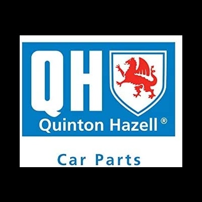 Logótipo Quinton Hazell com letras QH, escudo com dragão vermelho, texto Car Parts