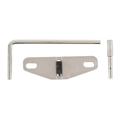 Conjunto metalizado com suporte, chave allen e peça cilíndrica