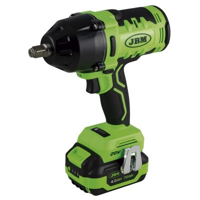 Máquina de impacto elétrica sem fios verde e preta JBM com bateria 20V 4.0AH