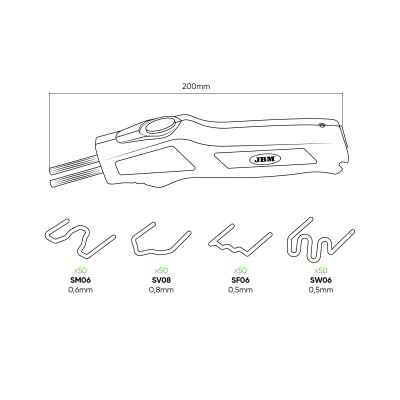 Dispositivo com 200mm e pinos metálicos variados com códigos e medidas