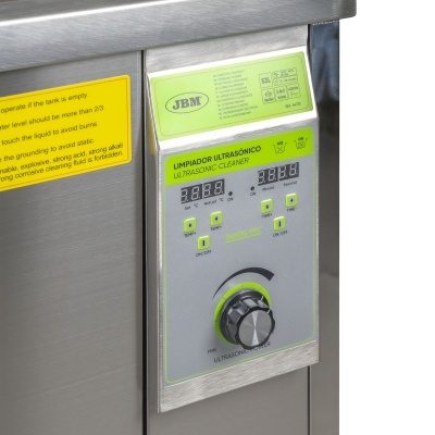 Painel de controlo de limpador ultrassónico com mostradores digitais e botão rotativo