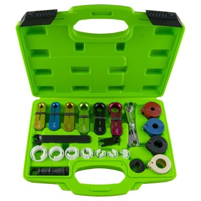 Conjunto de ferramentas para anéis de vedação em estojo verde aberto