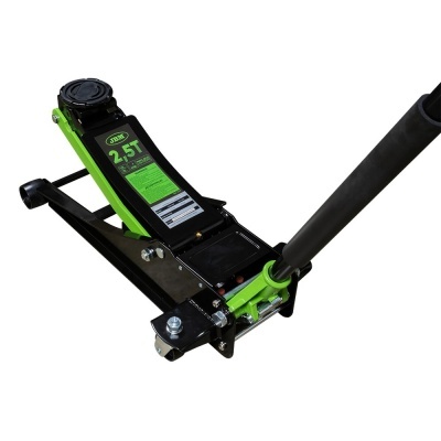 Macaco hidráulico preto e verde com capacidade 2.5T