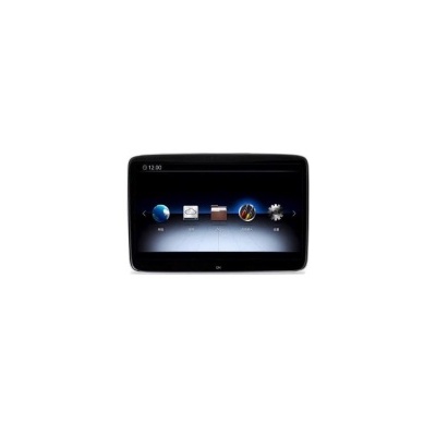 Ecrã digital preto com interface e ícones sobre fundo branco