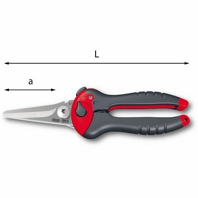 Tesoura de poda preta e vermelha com lâminas de metal e marca AL-KO 112974