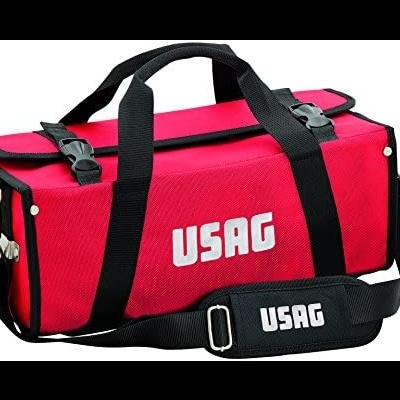 Bolsa de ferramentas vermelha com alças pretas e logótipo USAG