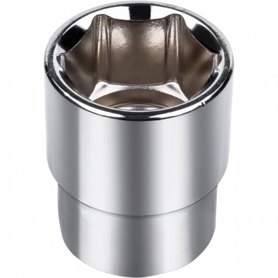 Soquete metálico cromado com faces hexagonais internas