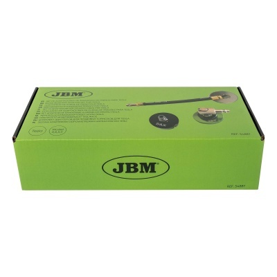 Caixa verde com a marca JBM e texto sobre adaptadores para sangrado de travões para Tesla