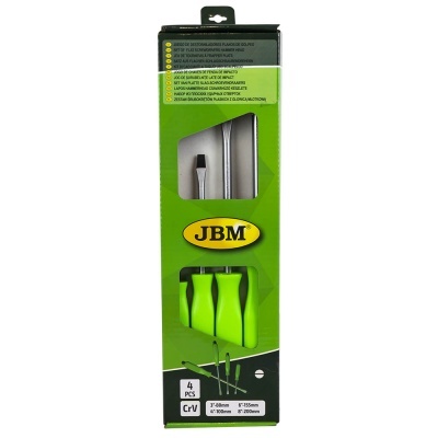 Conjunto de ferramentas JBM com cabos verdes em embalagem verde e preta