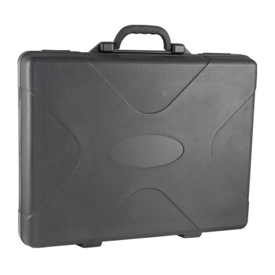 Mala de ferramentas preta de plástico com alça