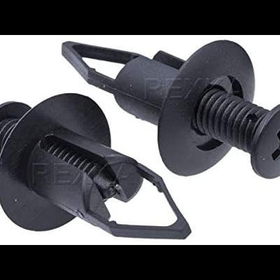 Par de fixadores plásticos pretos para montagem