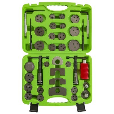 Conjunto de ferramentas automóvel em estojo verde