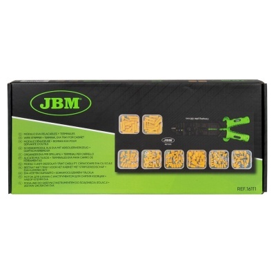 Caixa preta e verde JBM com buchas para fixação e referência REF.1611