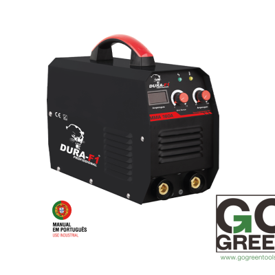 Inversor de soldadura preto e vermelho DURA F1 250A com controlo frontal e alça