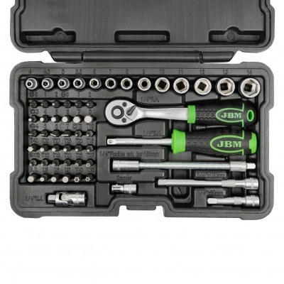 Conjunto de chaves soquete com ferramentas JBM em caixa preta