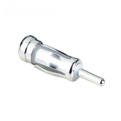 Conector de áudio tipo banana metálico prateado