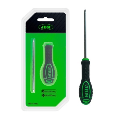 Conjunto de chave de fendas JBM preta e verde em embalagem