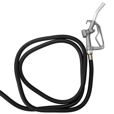 bico abastecimento combustível metálico com mangueira preta