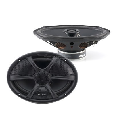 Par de colunas acústicas ovaladas em preto