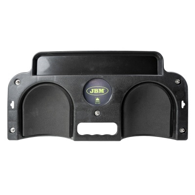 Suporte organizador preto JBM com compartimentos e logo central