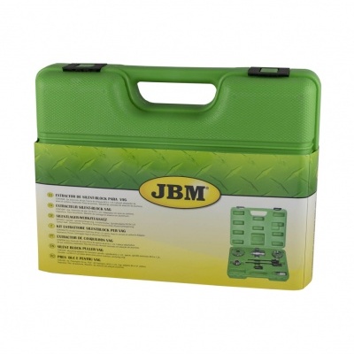 Caixa verde de plástico JBM com embalagem amarela e verde