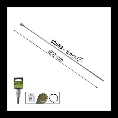 Espeto metálico fino para grelhados com 800 mm e 8 mm de diâmetro