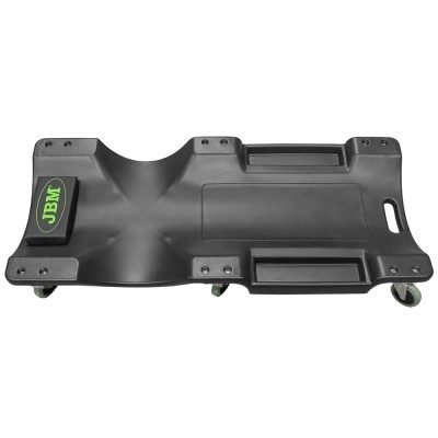 Prancha para mecânico preta com rodas e marca JBM