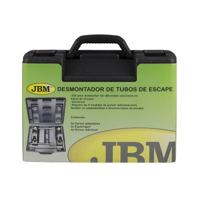 Mala preta e verde JBM com desmontador de tubos de escape e acessórios