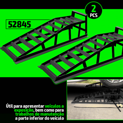 Par de rampas pretas de elevação automóvel modelo 52845 em metal