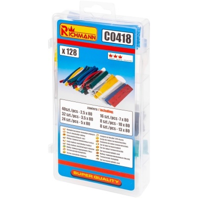 Caixa transparente com abraçadeiras de nylon coloridas da marca RICHMANN.