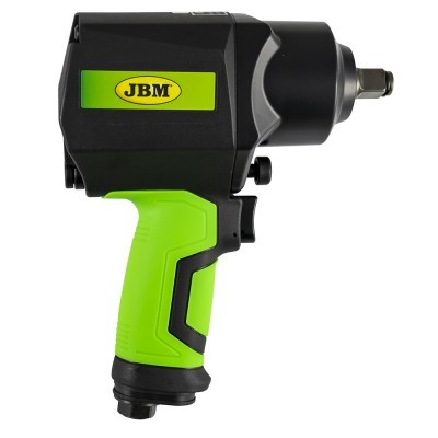 Chave de impacto pneumática JBM preta com pega verde