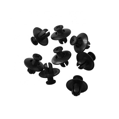 Presilhas de plástico preto com parafuso central