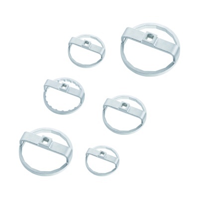 Conjunto de chaves de filtro de óleo metálicas prateadas em vários tamanhos