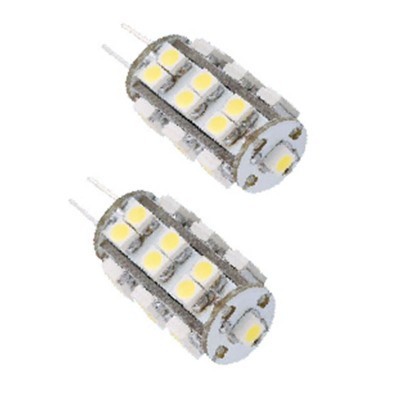 Duas lâmpadas LED tubulares cinzentas com LEDs amarelos