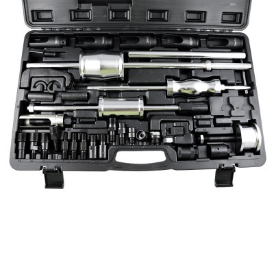 Conjunto de ferramentas mecânicas em caixa preta organizada