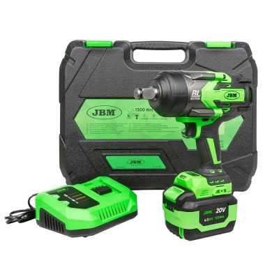 Conjunto de ferramenta elétrico JBM com chave de impacto, bateria, carregador e caixa de transporte