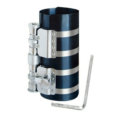 Abraçadeira anti-rotativa preta e prateada com chave allen