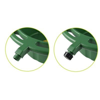 Base para árvore de Natal verde com conector e tampa preta