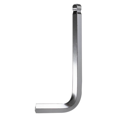 Chave allen de metal prateado com extremidades achatadas e uma extremidade hexagonal